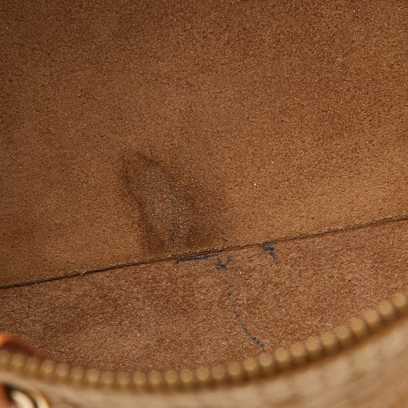 CH CAROLINA HERRERA Metallic Bronze Monogram Leather Large Andy Boston Bag - Picture 6 of 8